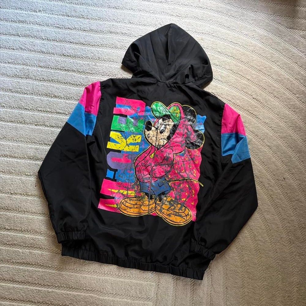 VTG y2k Disney Retro Mickey Mouse Windbreaker Jacket Size S Retro Streetwea